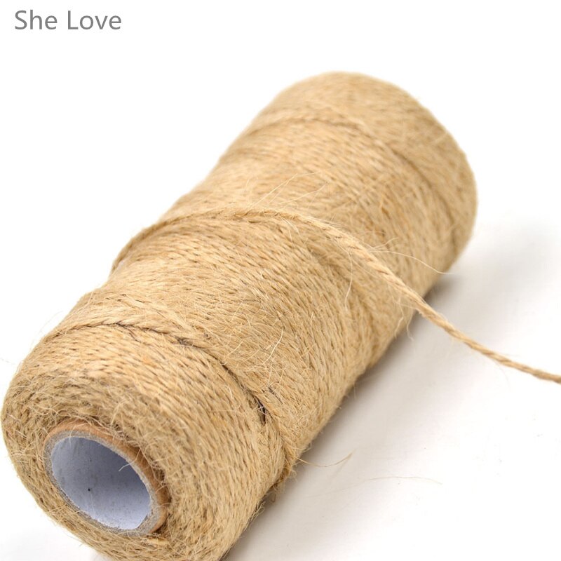 Chzimade 100 Meter Natuurlijke Droge Twine Cord Jute Touw Touw Draad Voor Diy Decor Speelgoed Ambachten Onderdelen