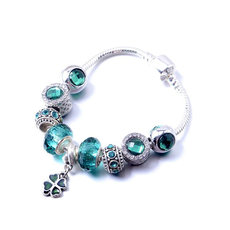 Charm armbånd kløver & glasperle smykker armbånd & armbånd berloque pulsera