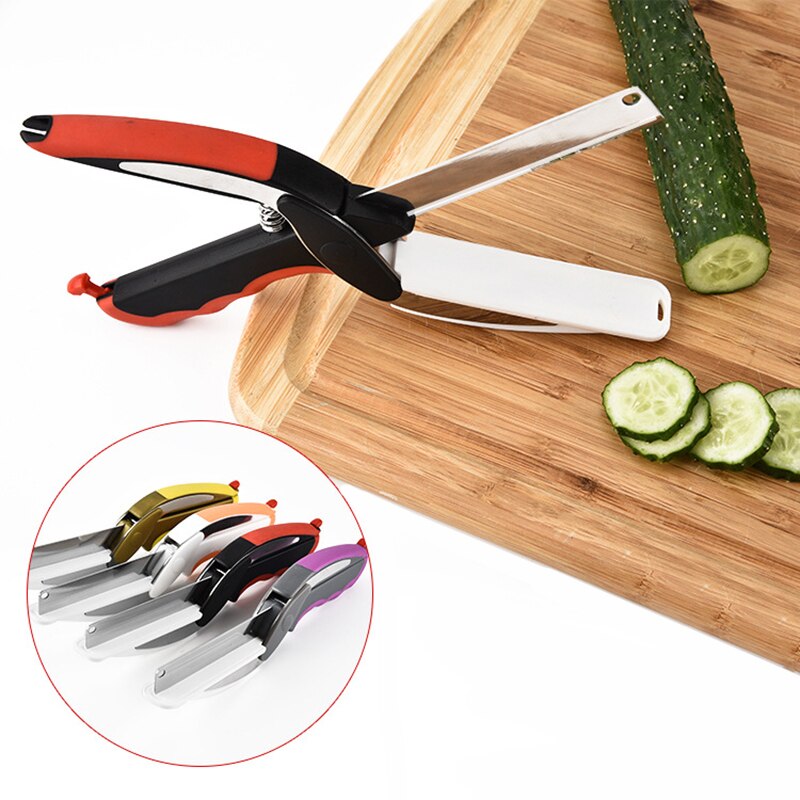 Slicing Knife Kitchen Cutter Scissors Spice Cutter Vegetable Stainless Steel Multi-function Knives Shredded Scallion Cutter 1pcs