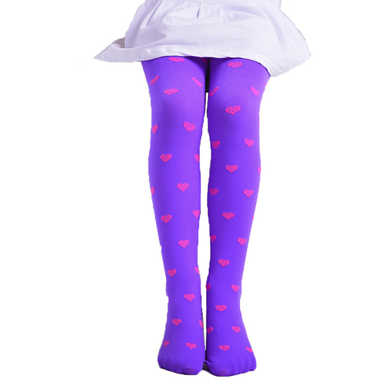 5Pcs Candy Kleur Panty Voor Meisjes Baby Meisje Stretch Broek Skinny Broek Kinderen Dans Panty Panty Kous 3-9Y: Paars