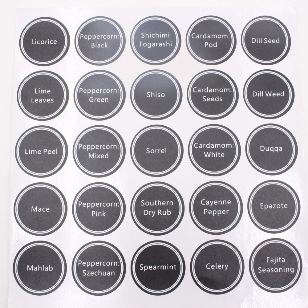 320+ Printed Spice Jar and Pantry Label Set Chalkboard Round Stickers Labels Label wine bottle seasoning bottle sticker FD