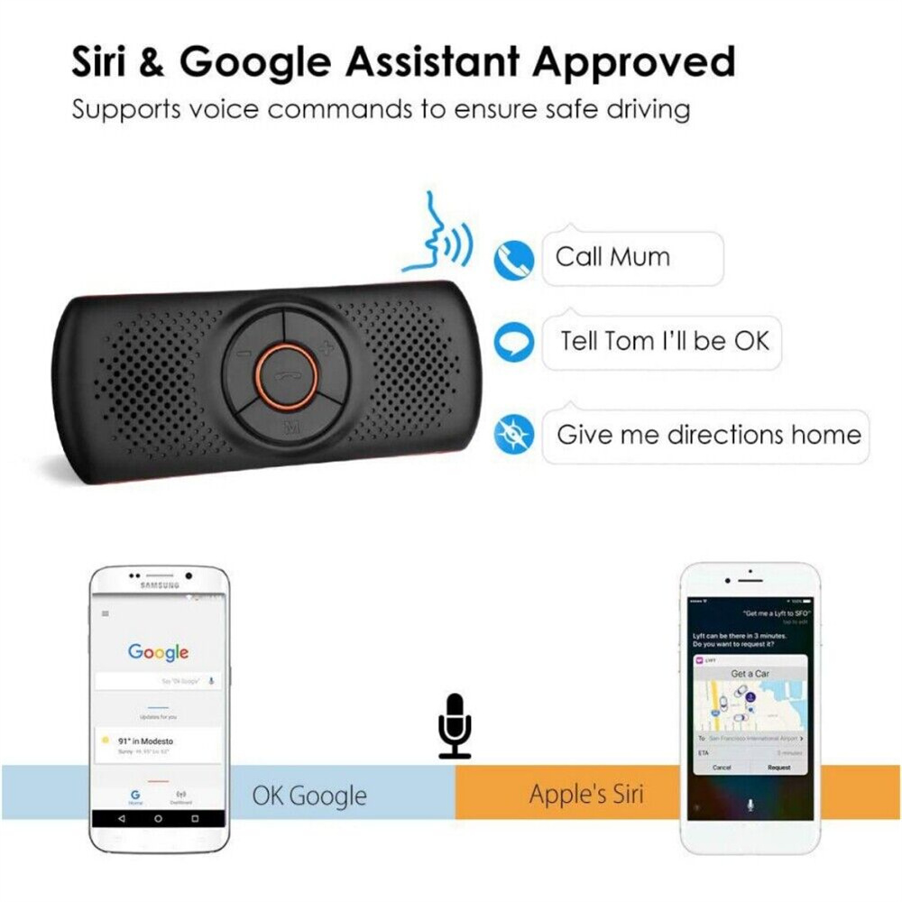 Draadloze Bluetooth-Compatibele Carkit Set Handsfree Speakerphone Multipoint Zonneklep Speaker Voor Telefoon Smartphones Auto B-T
