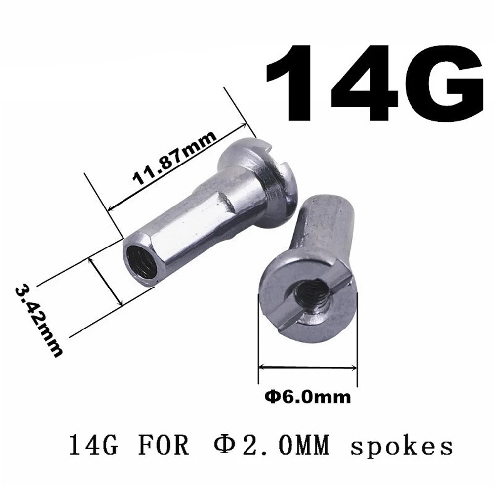 Tornillos para niples de radios de bicicleta, Tuercas para ciclismo de montaña, accesorios para piezas de bicicleta, 10x14G/2MM