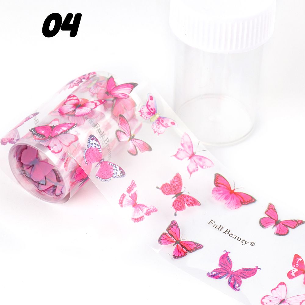 Aurora Nail Foils Shattered Glass Nail Art Marble Holographic Cellophane Paper Nail Sticker Summer Manicure Clear GL1900: 1808-04 bottle