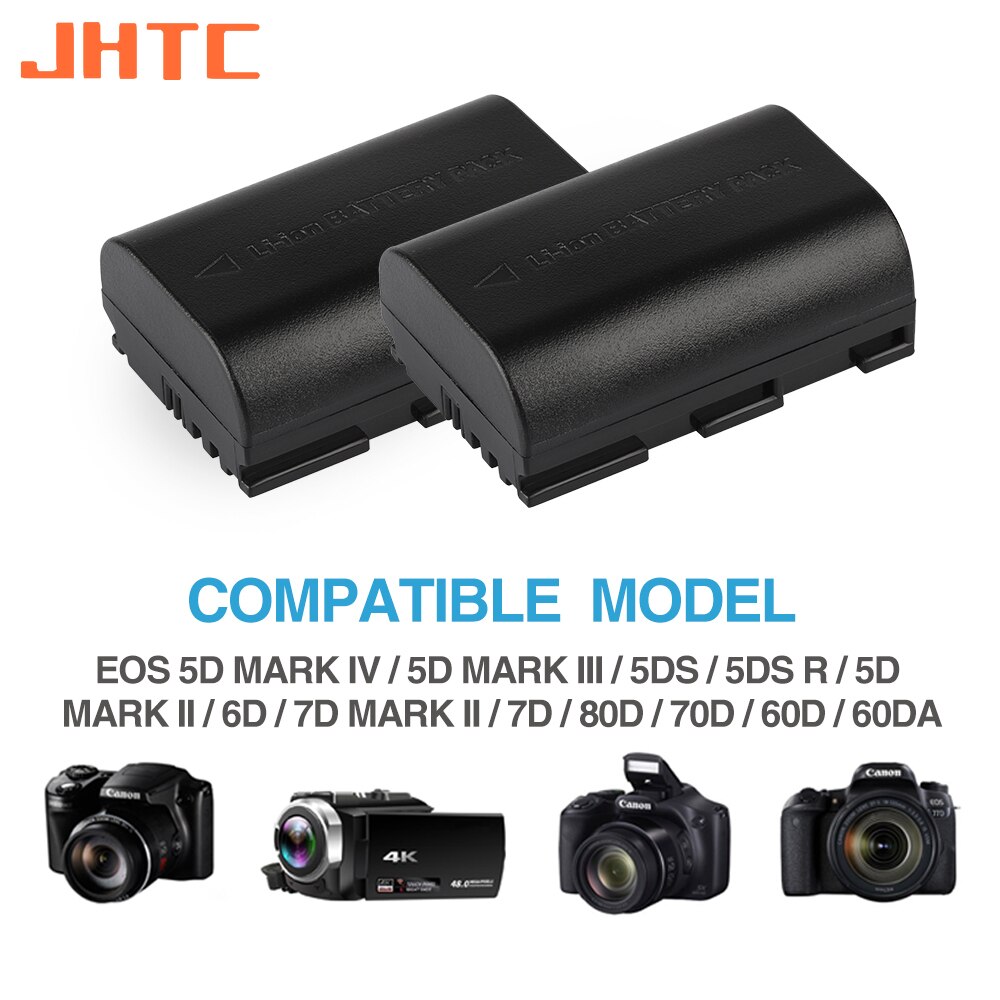 Lp -e6 lpe 6 lp e6 batteri 2200 mah för canon eos 5ds 5d 6d 7d 60d 60da eos 70d mark ii mark iii 80d xc10 dslr kamerabatterier