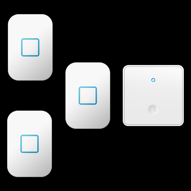 CACAZI Self-powered Wireless Doorbell Waterproof Battery-Free Button Intelligent Door Bell Sets Home Welcome Outdoor EU US UK