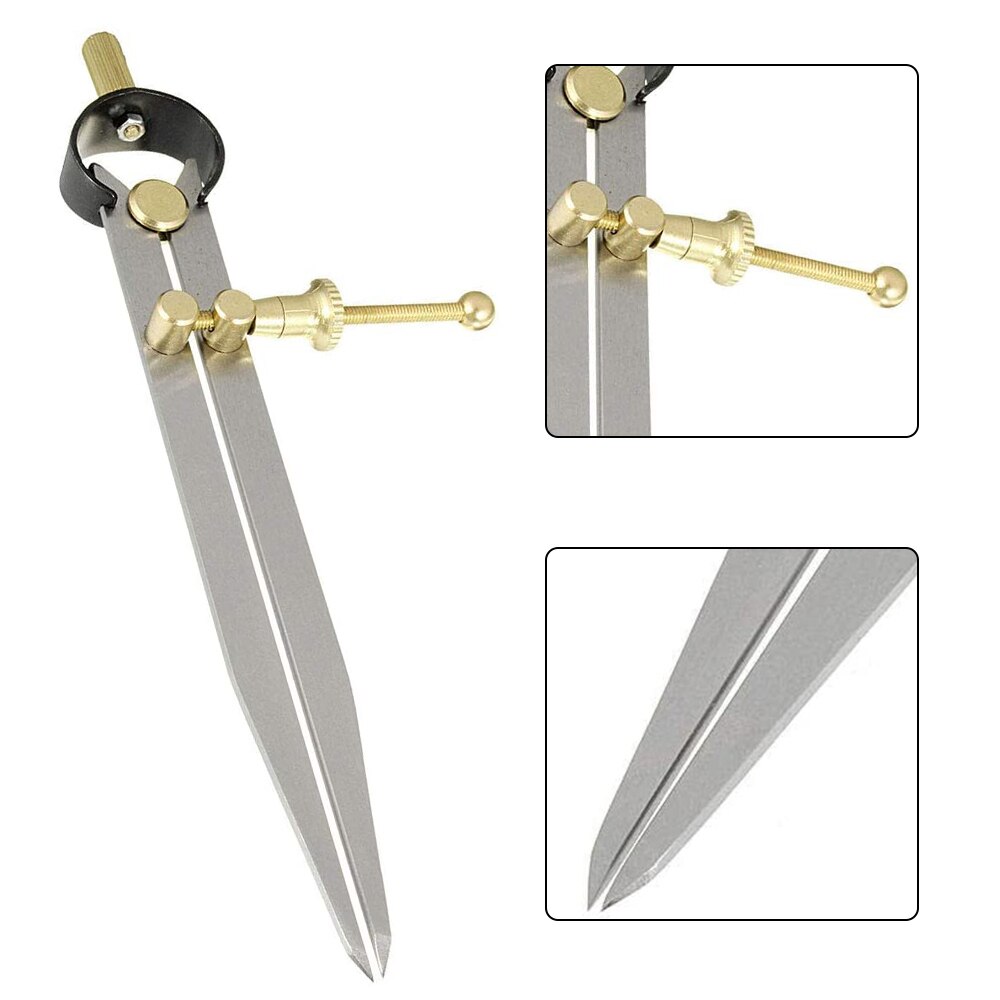 Divider Wheel Compass Leather Stitch Hole Distance Measure Compass Leather Divider Tool Carbon Steel Scriber