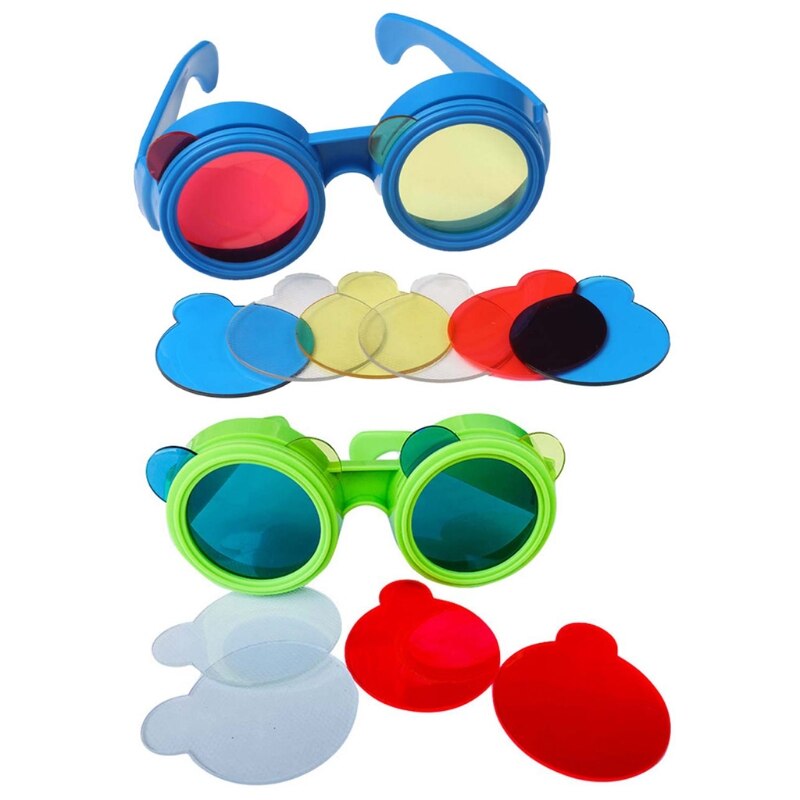 Kindergarten Children Three Primary Color Glasses Science Experiment Glasses