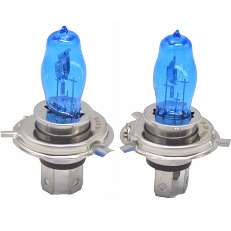 2 stk  h4 100w/90w 12v hod xenon hvit 6000k halogen bil hodelykt globes pærer lampe  h4 hod xenon lys
