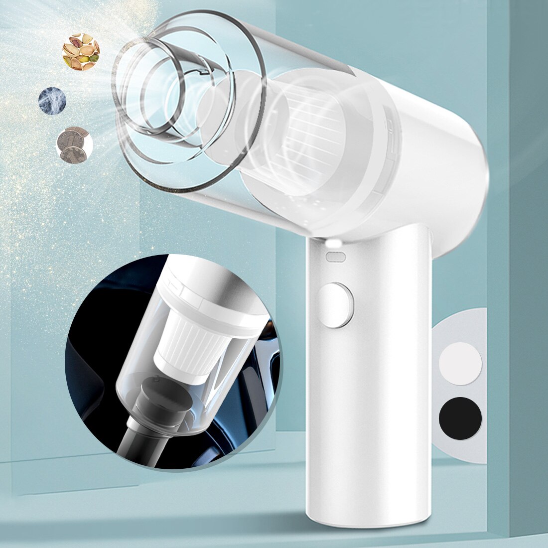 Wireless Car Vacuum Cleaner 4500pa/5000pa Handheld Portable Mini Wet/Dry Auto Vacuum Cleaner for Car Interior & Home Cleaning