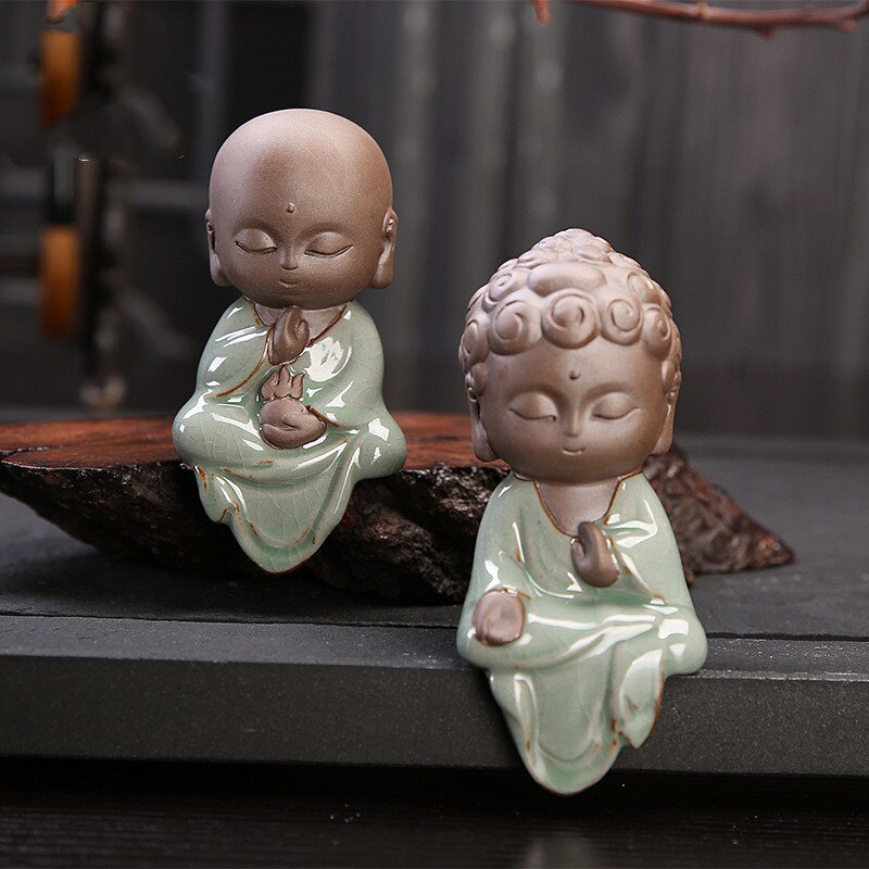 Statues de petit bouddha bouddhiste Tathagata | Mignons sables de bouddha, accessoires pour thé en argile violette, accessoires pour animaux de compagnie ornements de bouddha Boutique