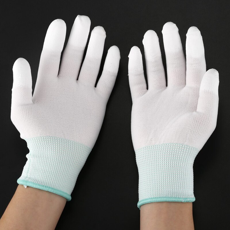 1 Paar Esd Pc Computer Werken Anti-Slip Anti Slip Anti-Statische Witte Handschoenen