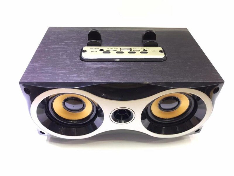 Houten Computer Speaker Subwoofer Stereo Subwoofer Draadloze Full Range Speaker Kleur Led Licht Voor Pc/Laptop/MP3/dv