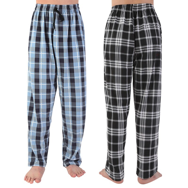 Pantalon de pyjama à carreaux en coton pour hommes et femmes, bas de nuit, unisexe, décontracté, grande taille