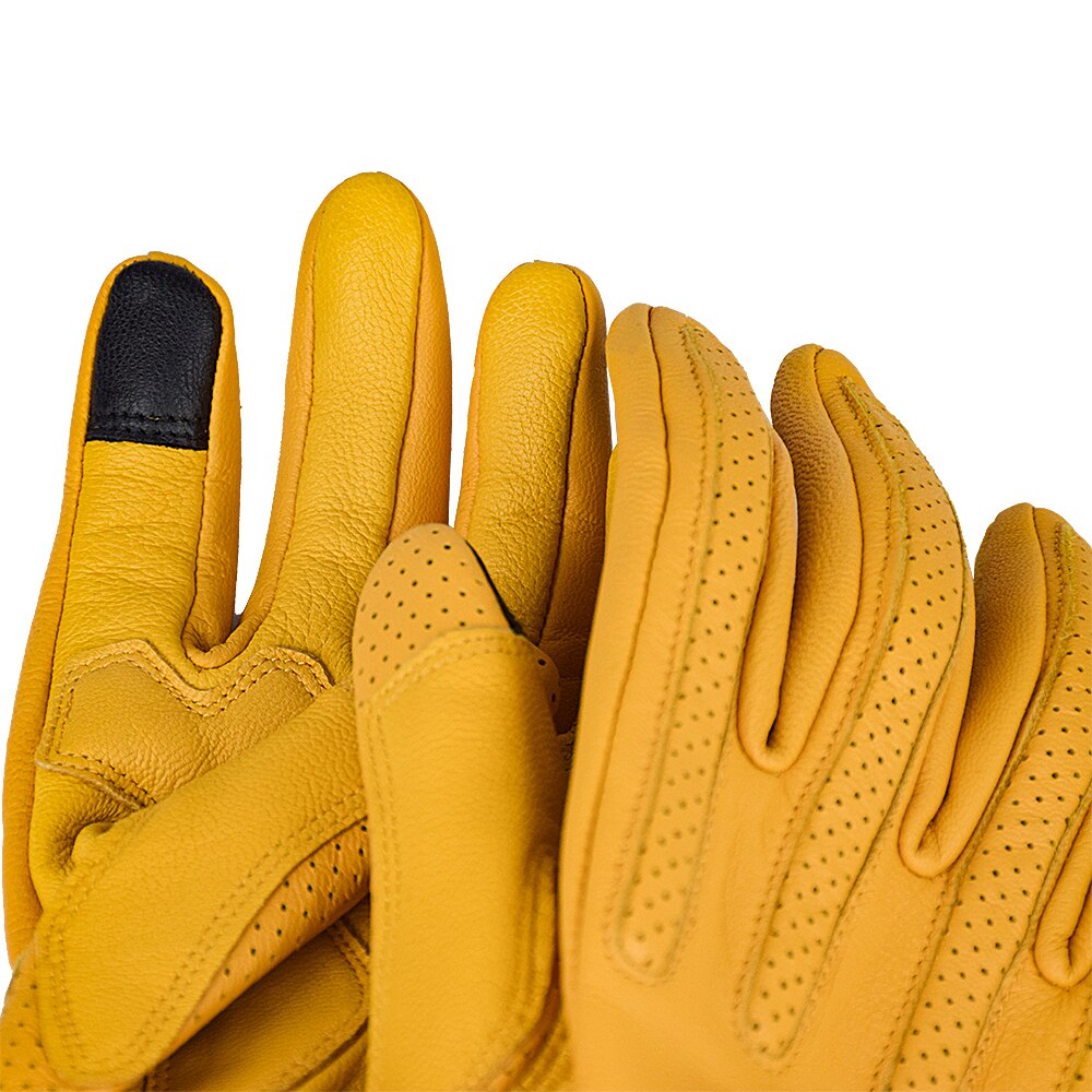 Retro luvas da motocicleta touchscreen moto equitação luvas dedo cheio primavera do vintage couro luva guantes