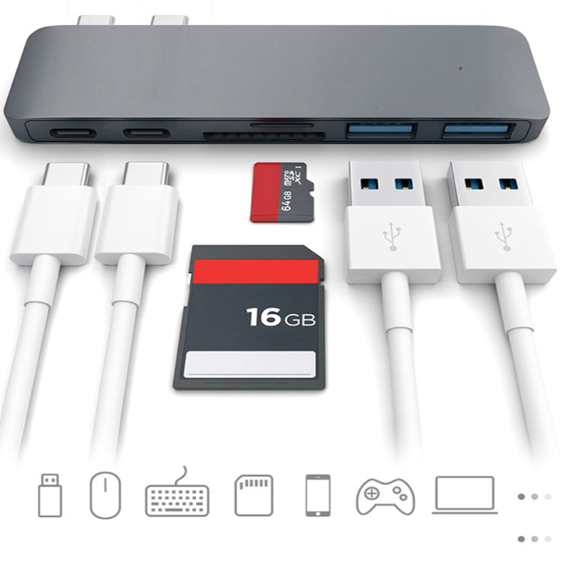 Usb Type C Hub Adapter Dock Docking Station Naar Hdmi Usb 3.0 Pd Voor Macbook Pro 13 "15" 16 "En Air