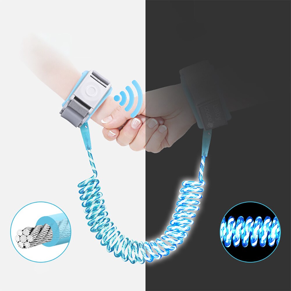 OLOEY Baby Harness Anti Lost Wrist Link Magnetic Induction Lock With Night Vision Reflective Rope Baby Safety Harness Strap Rope