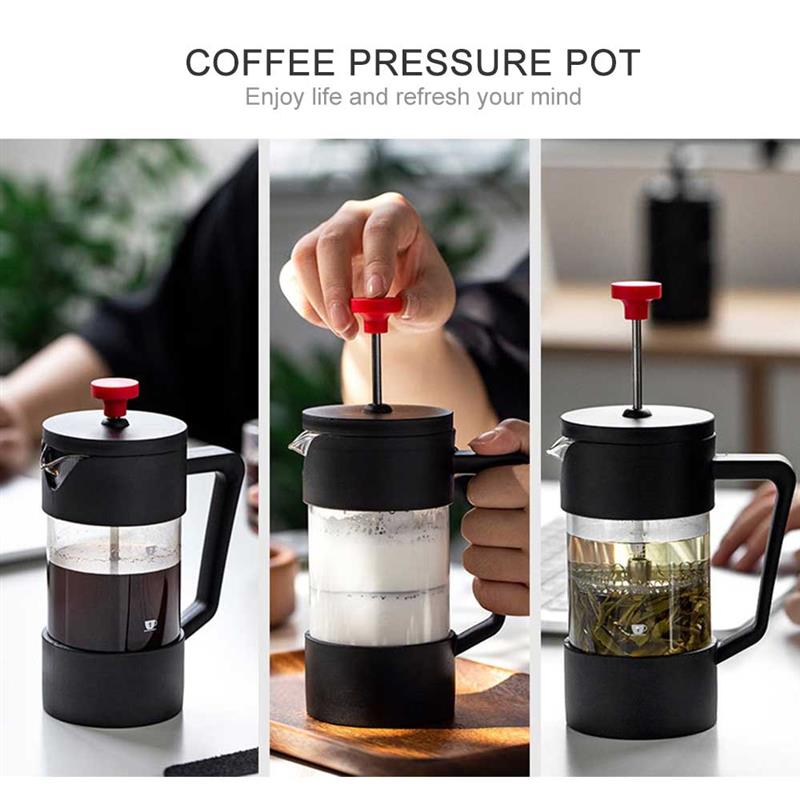 Stainless Steel Coffee Pot Hand Brewed Cafetiere Press With Filter Double Wall Insulation Polish Process Pot Cup