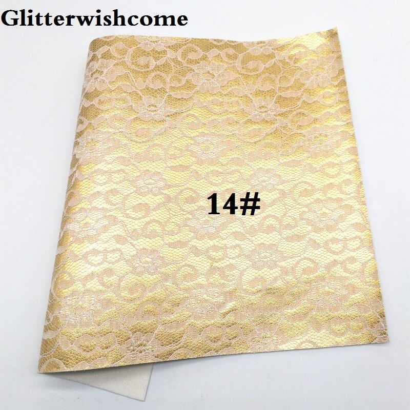 Glitterwishcome 21X29CM A4 Size Vinyl Voor Bows Metallic Synthetisch Leer Met Gewatteerde Kant Faux Lederen Lakens Voor Bows, GM093A: 14