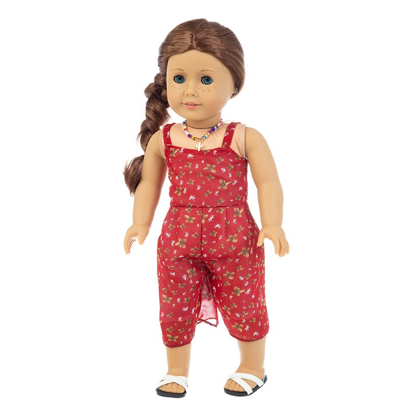 Ajustement 18 pouces 43cm né bébé américain poupée vêtements fille poupée couleur jaune pyjama jarretelle costume accessoires pour bébé: q-111