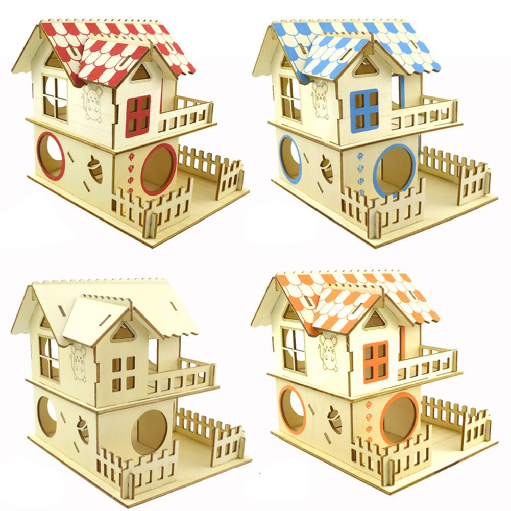 Cama para mascotas, casa para hámster, cabaña oculta, escaleras de doble planta para mascotas, túnel, patio de juegos de juguete para mascotas pequeñas