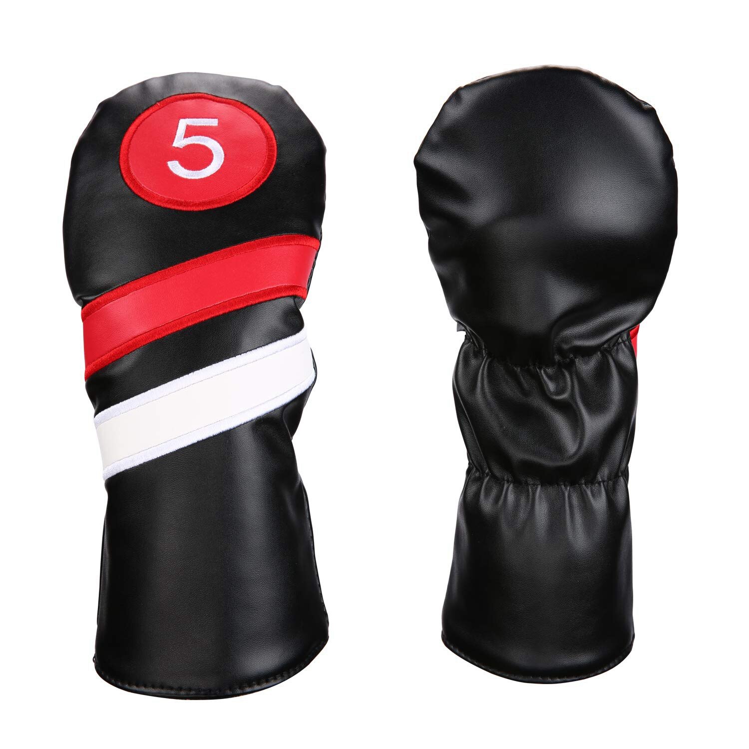 Golf headcovers 3 stuks/set driver fairway wood headcovers zwart rood vintage  pu 1 3 5 driver