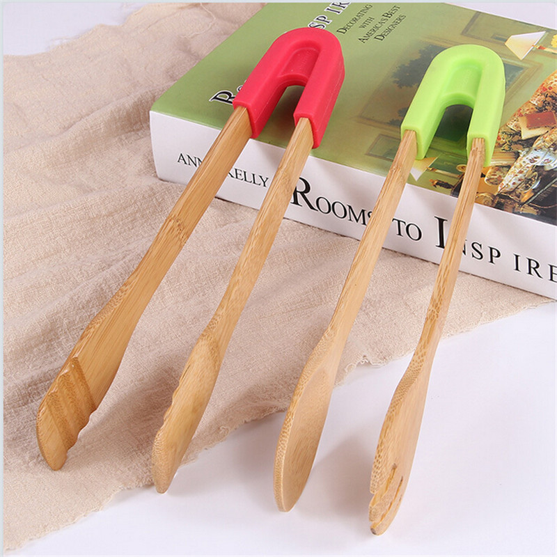 Pinzas largas de madera para tostadora, pinzas de cocina para pan de bambú, pinzas para asar comida y barbacoa, pinzas de madera, utensilios de cocina para comida