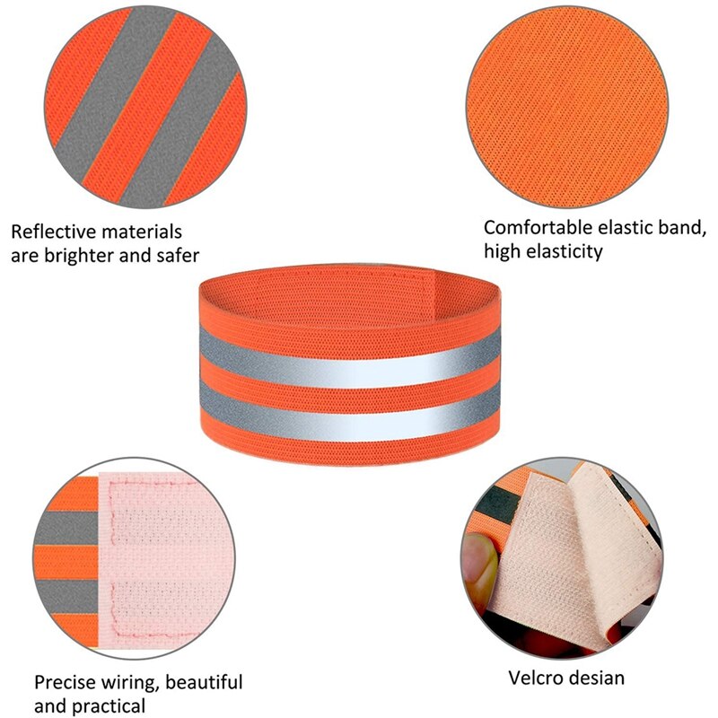 Set Of 6 High Visibility Reflective Tapes, Safety Armband
