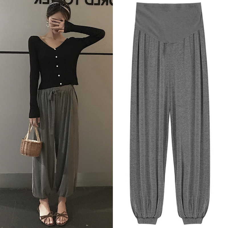 frühling Schwangere Frauen Hosen verlieren Beiläufige Bauch modal Jogginghose Plus Größe Hohe Taille Mutterschaft Baumwolle Bauch Hosen