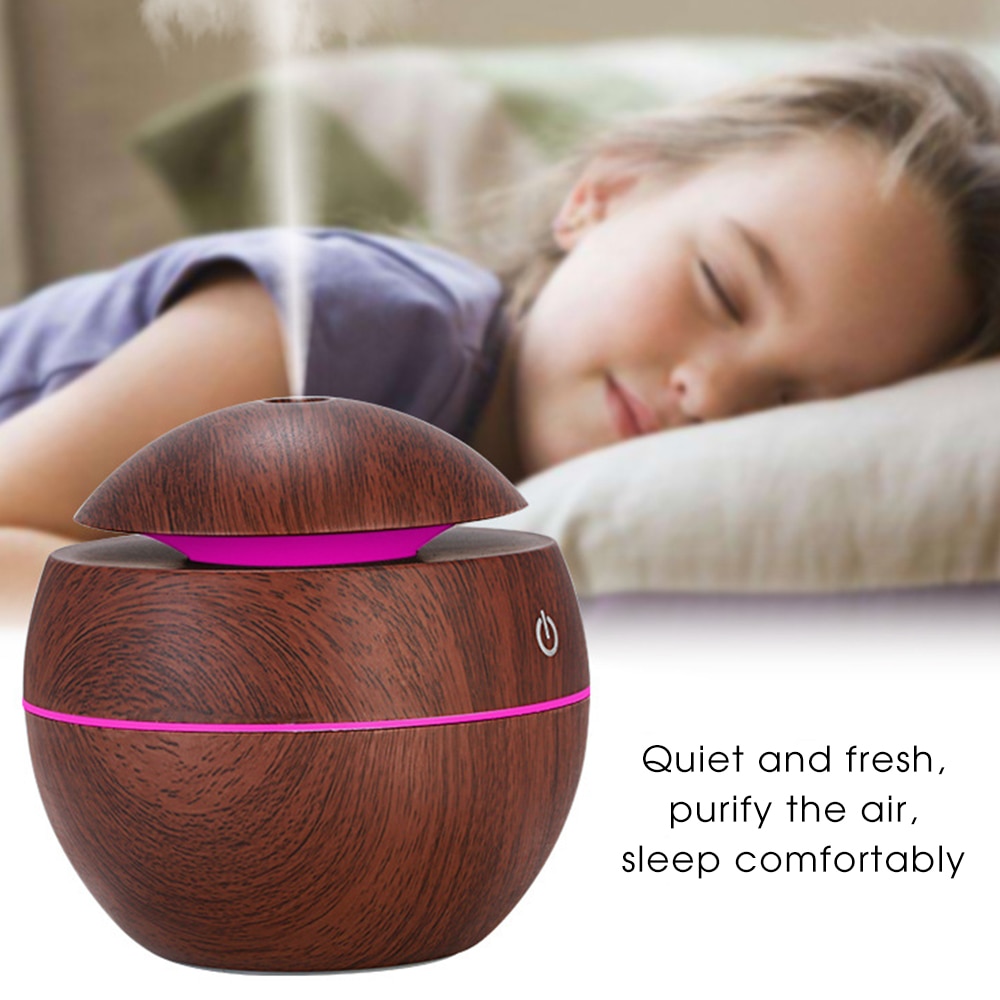 Wood Grain USB Air Humidifier Aroma Diffuser LED Night Light Electric Essential Oil Diffuser aromatherapy For Home Office