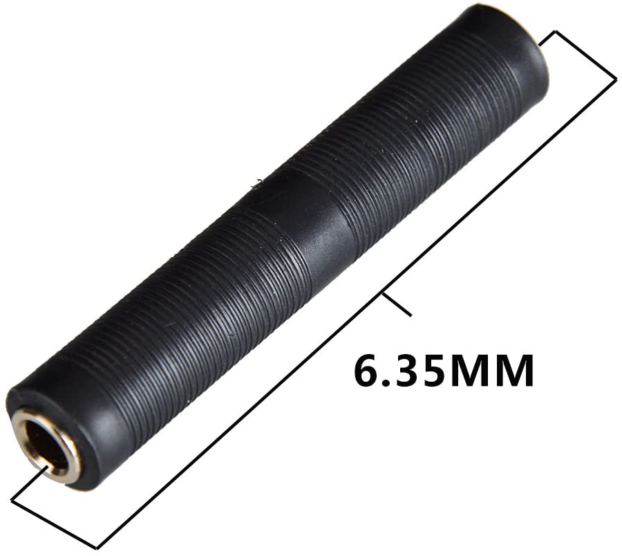 2pcs/lot 1/4 Inch TRS/TS Female to Female Coupler, 6.35mm Jack Stereo Adapter Joiner, Gender Changer Connectors