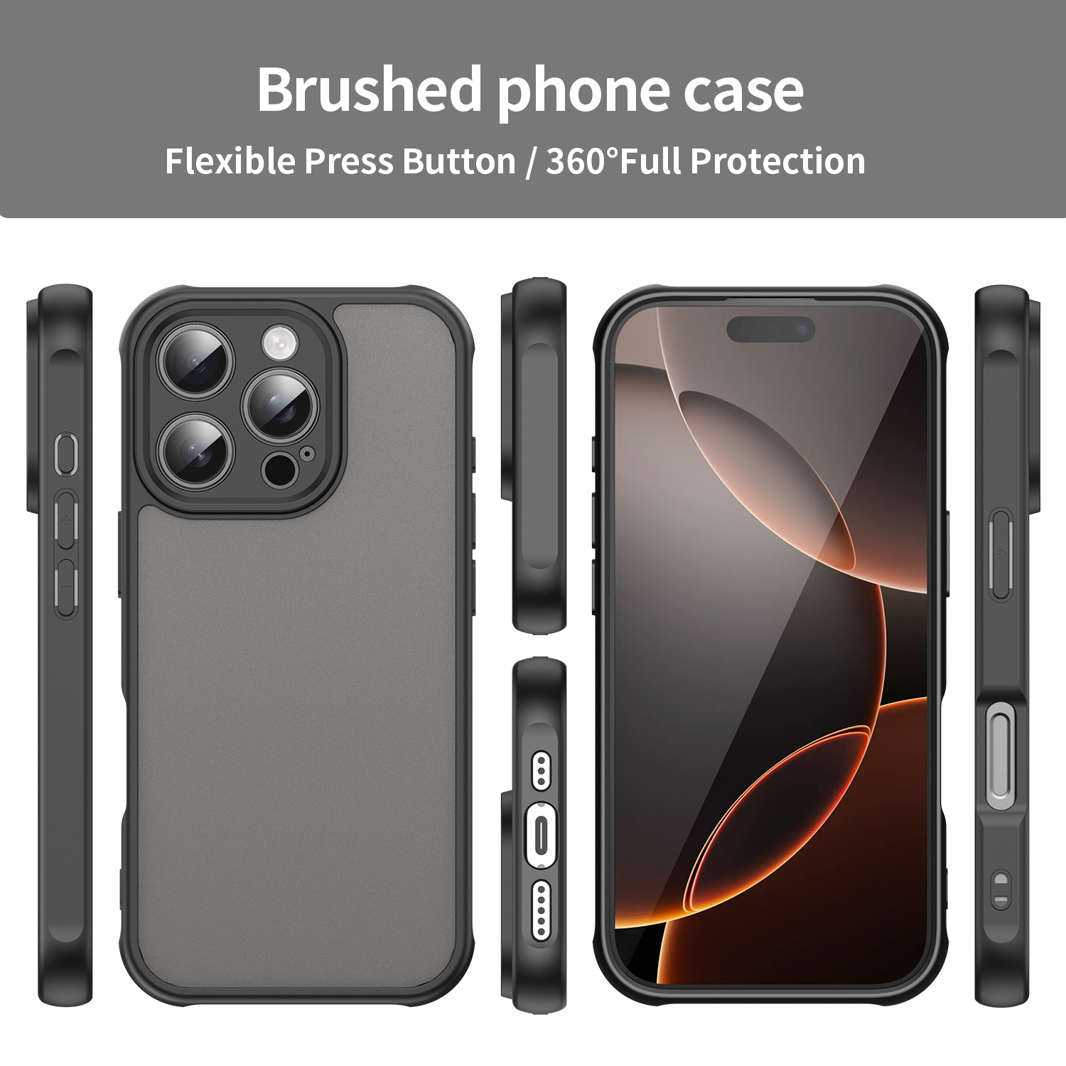 Funda de teléfono mate a prueba de golpes para iPhone 14 15 Pro Max Plus iPhone14 Pro Max, funda trasera acrílica de silicona suave