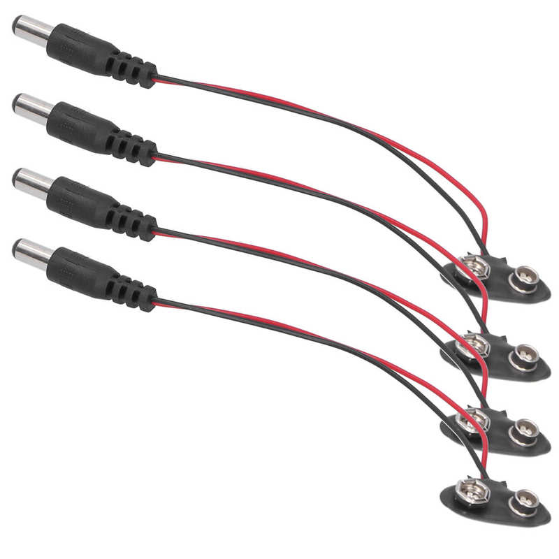 20Pcs Battery Clip Connector 9V Connection Cable Industrial Control Components DC 2.1mm Plug Battery Holder Clip