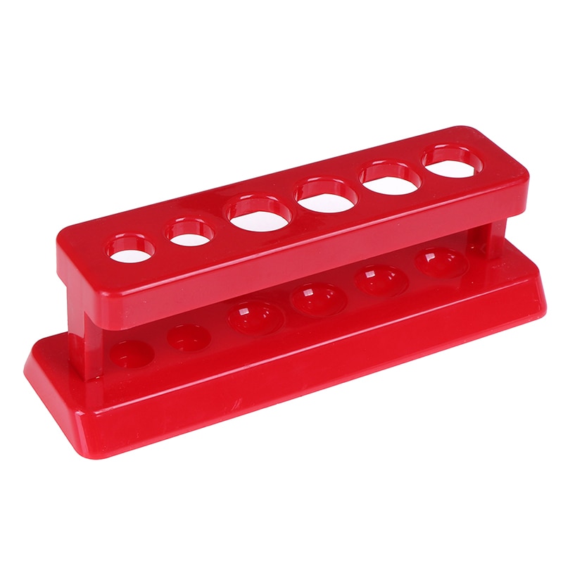 6 gaten houder standaard laboratorium reageerbuis standaard plank laboratorium schoolbenodigdheden rode plastic reageerbuis rek ondersteuning buret