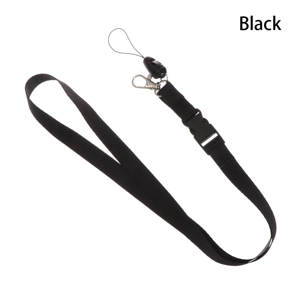 Moda kolorowe smycz na telefon osobowość smycz na szyje smycze klucze ID Card Gym pasek do telefonu komórkowego USB smycz na identyfikator liny kamery: Black
