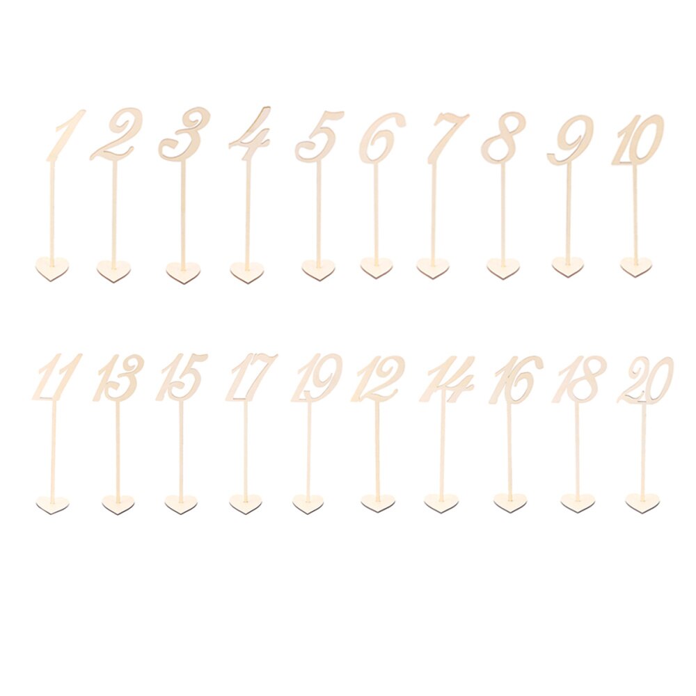 20 stuks tafelnummerhouders, rustiek, duurzaam en natuurlijk, voor plaatskaarten als decoratie voor bruiloften, feesten en bijeenkomsten.: Default Title