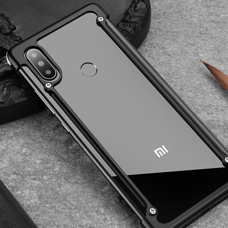 OATSBASF Original funda de Metal airbag para Xiaomi mi 8 carcasa personalidad Metal paragolpes para Xiaomi mi 8 carcasa de lujo Shell