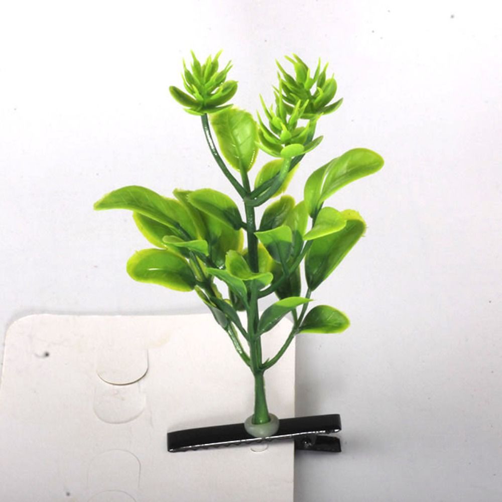 1Pair Simulation Bean Sprout Hair Clip Cherry Butterfly Flower Plant Hairpins Hair Accessories Funny Cartoon Duckbill Clips: Dark Khaki