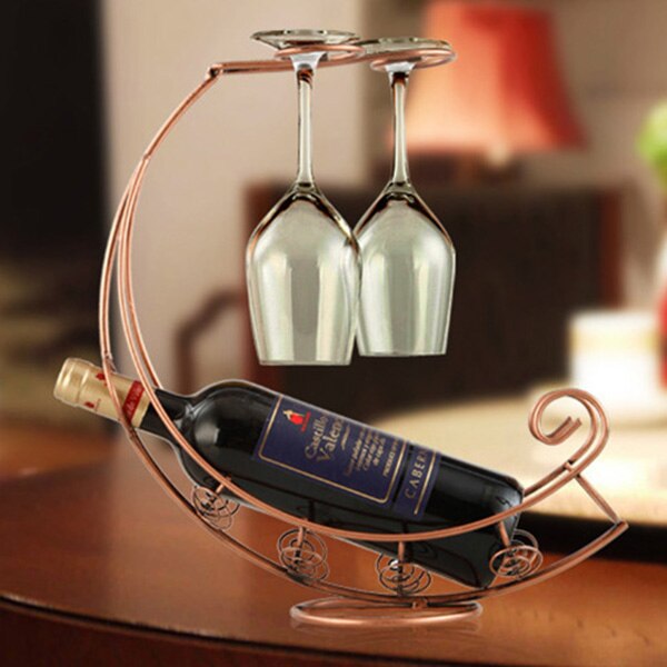 Retro vinflaskeholder vinreol champagneflasker stativ glas kopholder display hængende drikkeglas stilkande stativ hylde