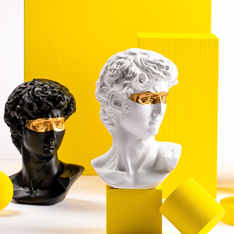 Sculpture David Head Resin Statue Europe David Statues Nordic Home Decoration Accessories Modern Home Decor Office Tabletop
