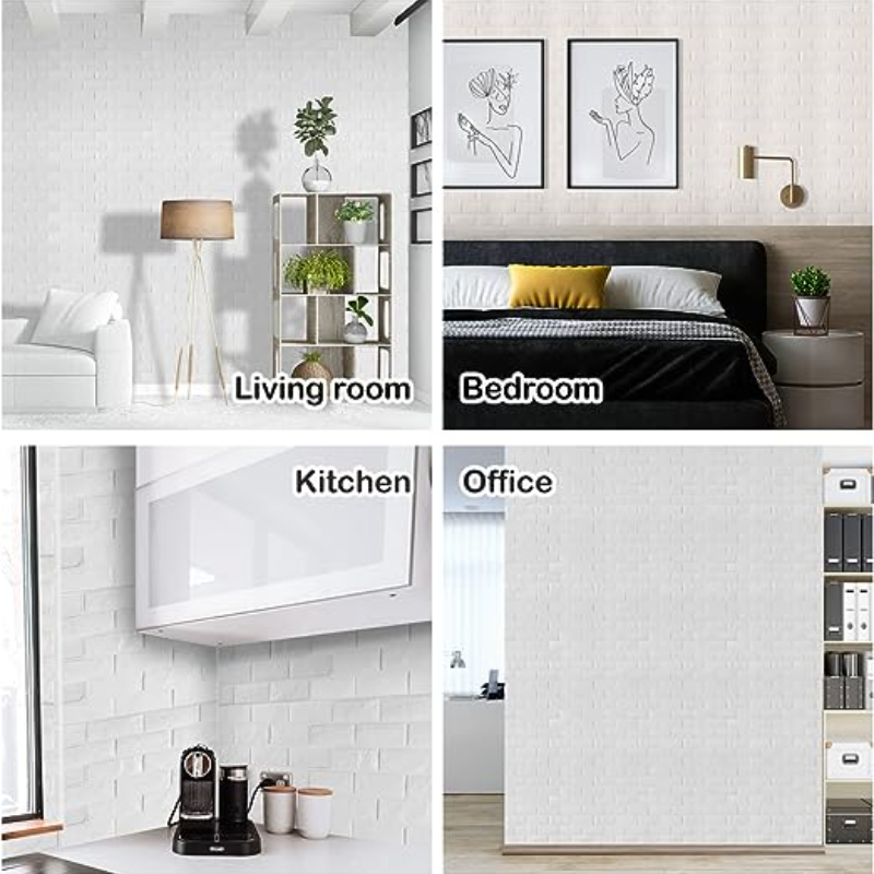 3MM 10/20PCS zelfklevende 3D Baksteen Behang PE Schuim Wandpanelen Stickers Waterdicht Behang woondecoratie