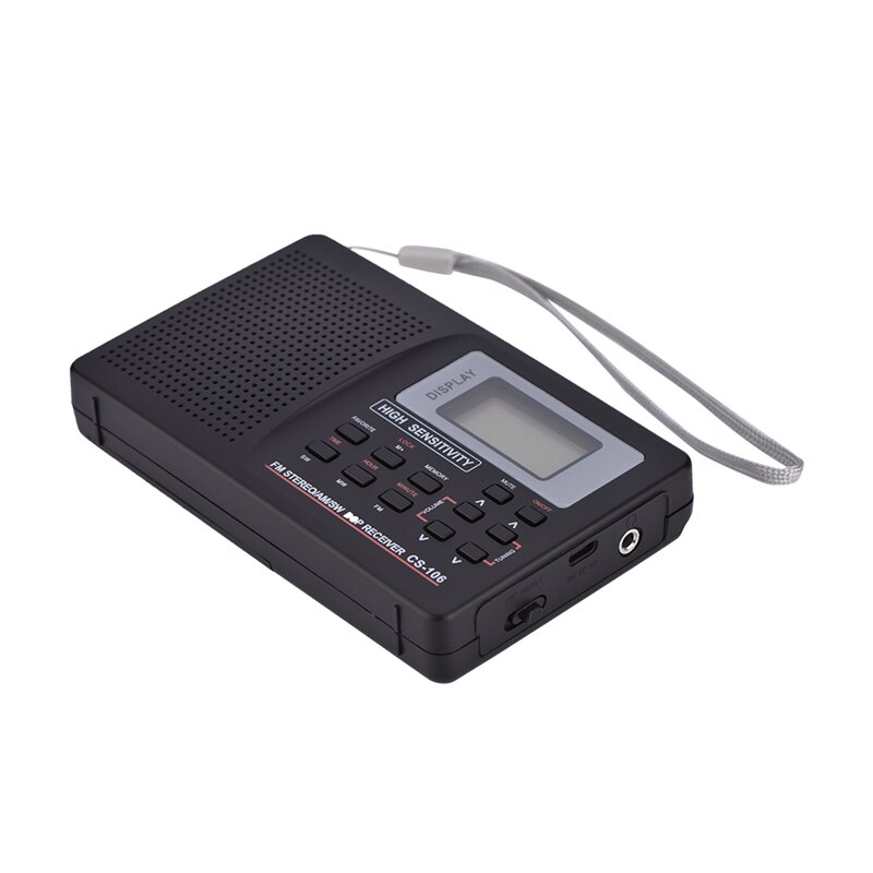 Radio de banda completa AM/SW/LW/TV/FM, receptor de frecuencia completa, recepción de Radio FM con temporizador, reloj despertador, Radio portátil