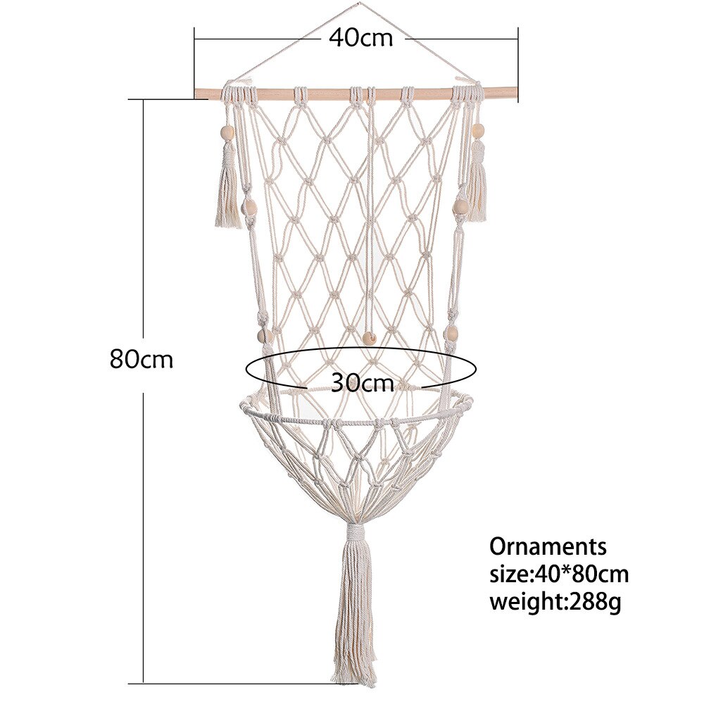 Cesta colgante tejida a mano para mascotas, nido de algodón para gatos, perros, hamaca de hilo de juguete, columpio bohemio para colgar en la pared, macramé de 5 tamaños: Té marrón