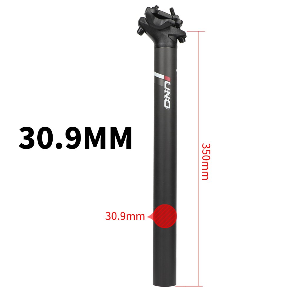 UNO Kalloy Carbon Fiber Seatpost Mountain Road Bike Seat Post 27.2/30.9/31.6mm MTB Carbon Fibre Seat Tube Offset 10mm: 30.9x350mm post