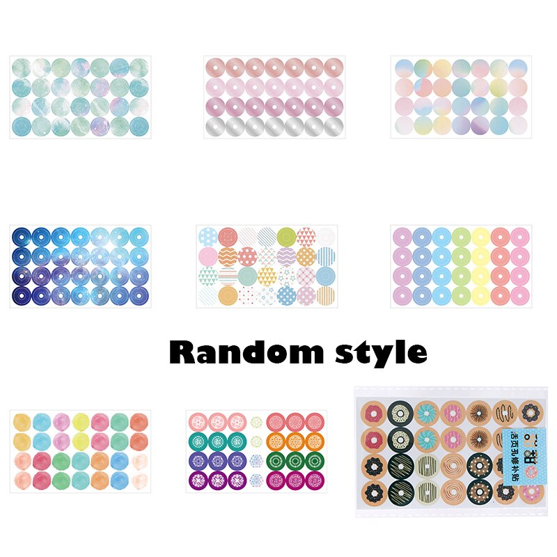10 -pack 280 gaten diy gat reparatie stickers losse bladen  a4 a5 a6 notitieboek ring stickers kinderzegel stickers papieren label: Willekeurig gemengd