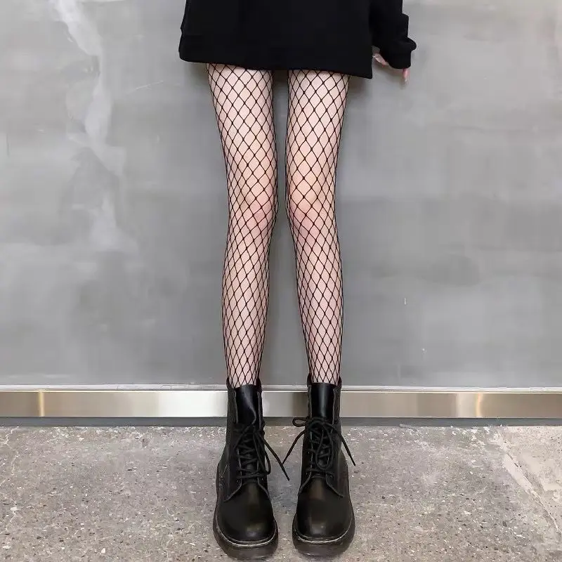 Lolita Ragazze Carino Pentacolo Stampa Collant Donne Sexy Gotico Punk Magico Stella a Cinque Punte Maglia Pesce Net Collant Calze per il Corpo: Blu