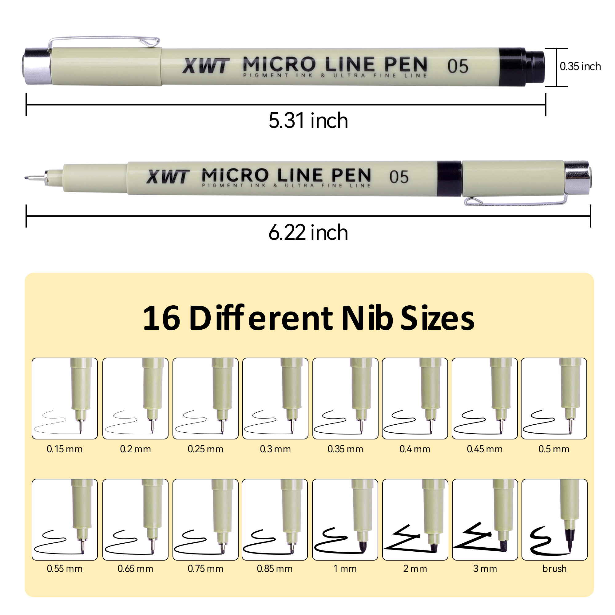Zestaw markerów z tuszem pigmentowym 13/16 Wskazówka pigment liniowiec mikron atrament, miękki pędzel robić rysowania mangi, szkicowania, pisak igłowy, pisak robić linii hakowych, artykuły plastyczne.