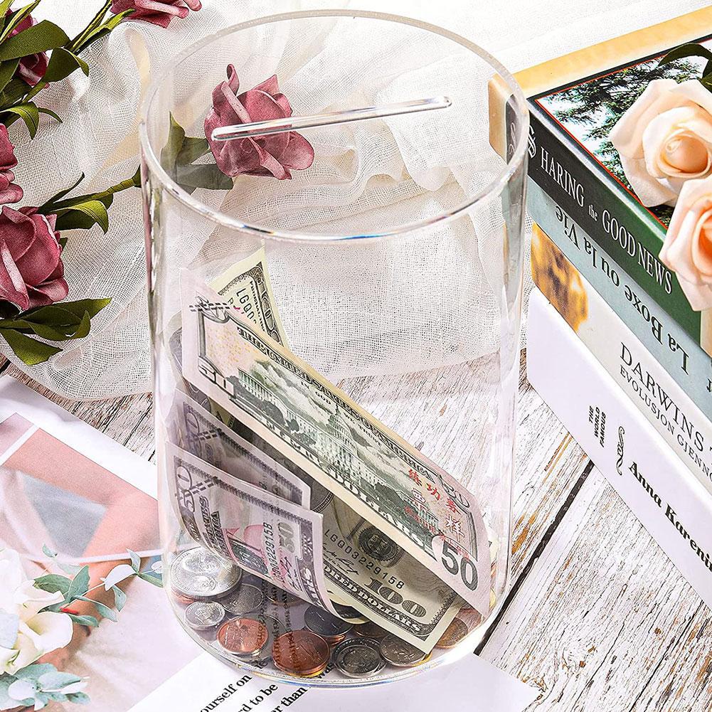 Salvadanaio acrilico trasparente cilindrico salvadanaio di grande capacità semplice salvadanaio regalo di compleanno per bambini