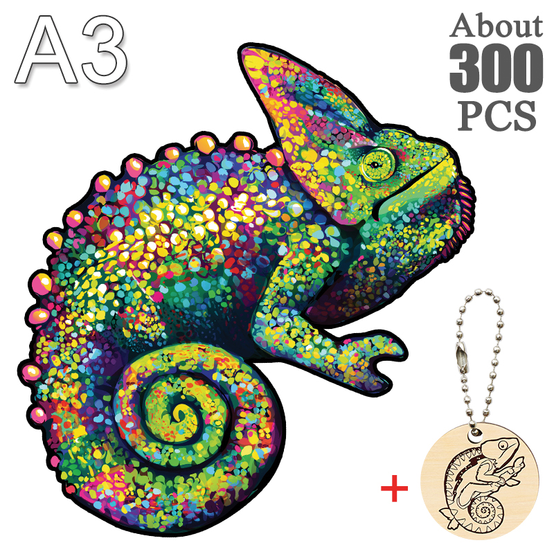 Puzzle caméléon 3D En Bois pour enfant et adulte, jeu de magie, Puzzle éducatif, du nouvel an: BSL-02-A3
