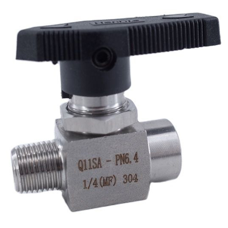 Ball valve 1/4" inch female to male thread stainless steel 304 Panel straight through meter switch two way ball valve